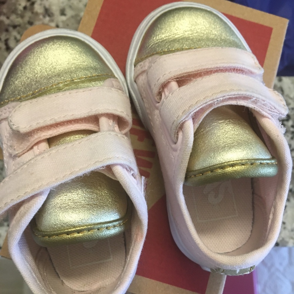 Pink and gold vans